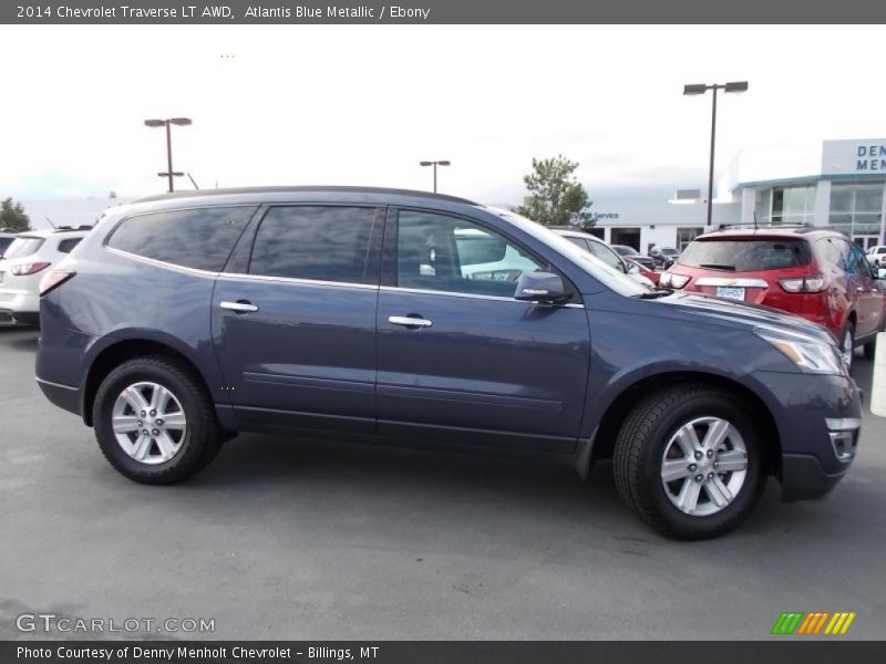 Atlantis Blue Metallic / Ebony 2014 Chevrolet Traverse LT AWD