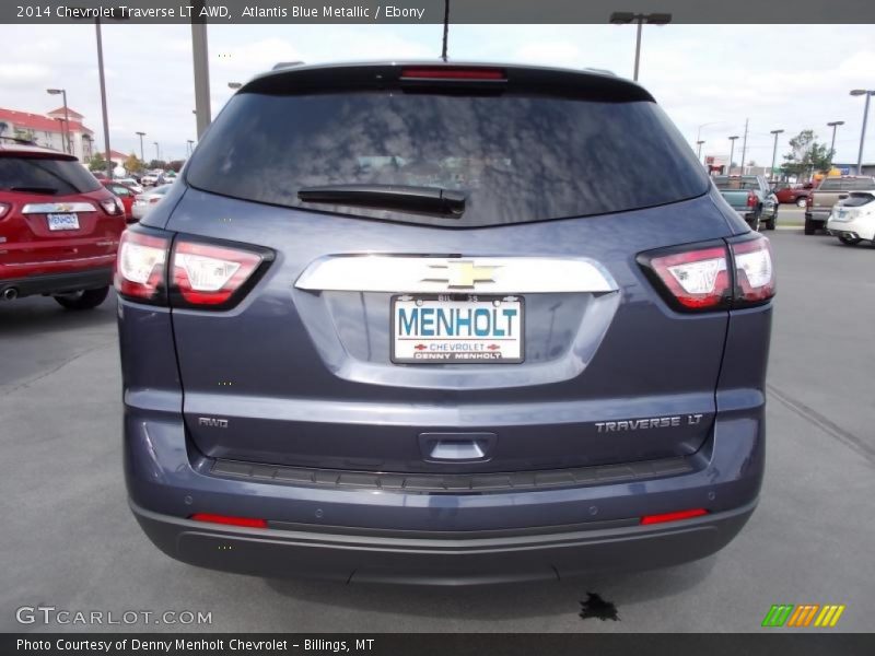 Atlantis Blue Metallic / Ebony 2014 Chevrolet Traverse LT AWD