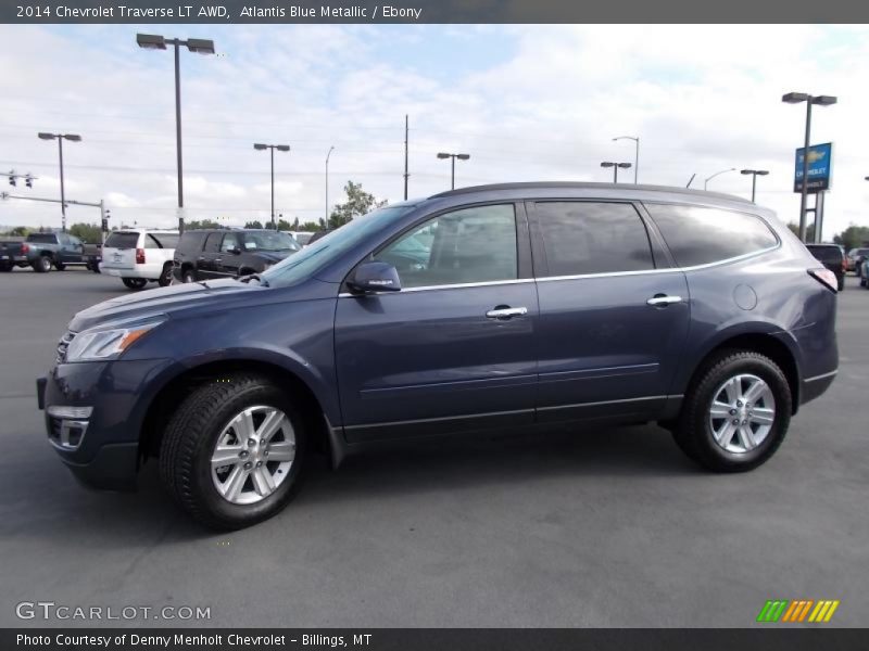 Atlantis Blue Metallic / Ebony 2014 Chevrolet Traverse LT AWD
