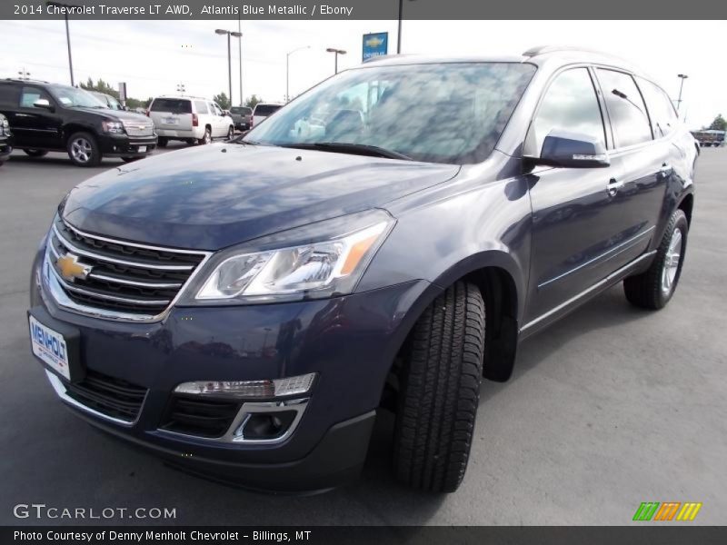 Atlantis Blue Metallic / Ebony 2014 Chevrolet Traverse LT AWD