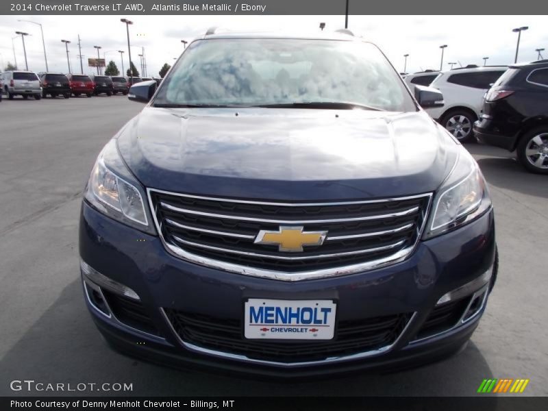 Atlantis Blue Metallic / Ebony 2014 Chevrolet Traverse LT AWD