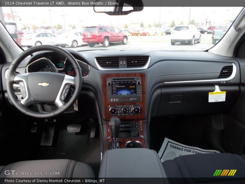 Atlantis Blue Metallic / Ebony 2014 Chevrolet Traverse LT AWD