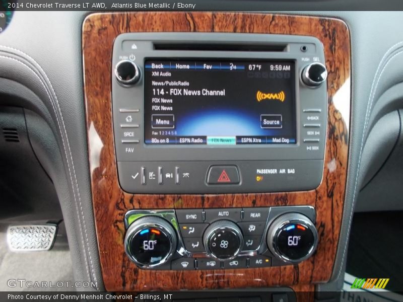 Atlantis Blue Metallic / Ebony 2014 Chevrolet Traverse LT AWD