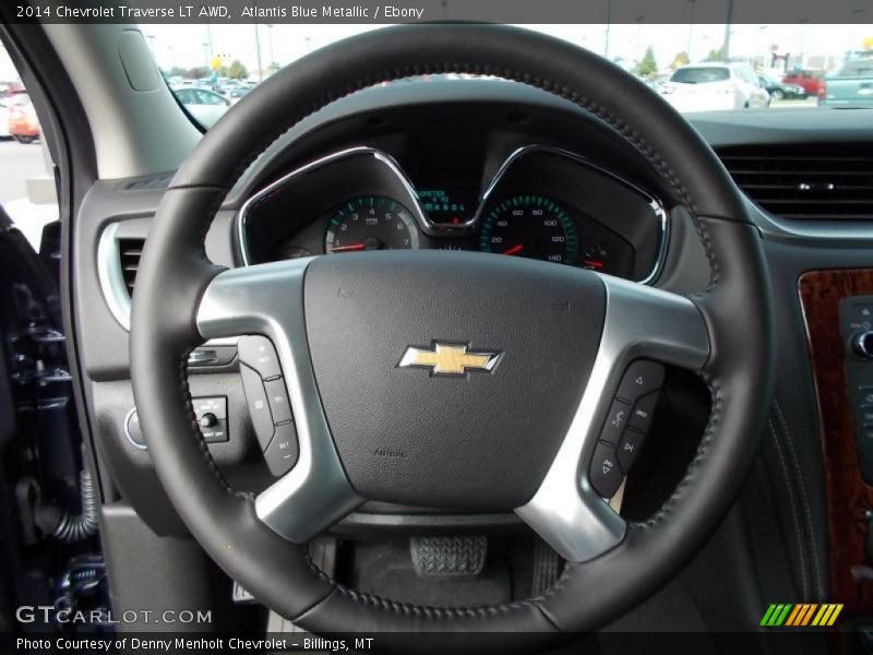 Atlantis Blue Metallic / Ebony 2014 Chevrolet Traverse LT AWD