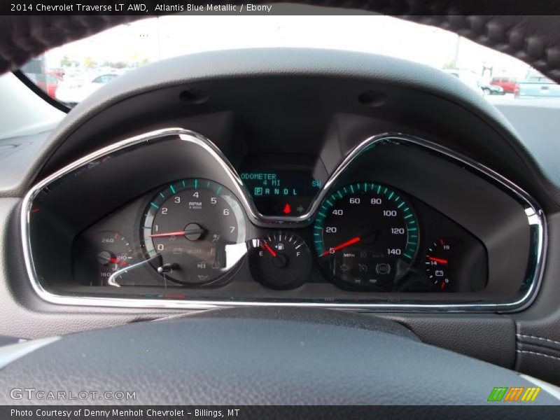 Atlantis Blue Metallic / Ebony 2014 Chevrolet Traverse LT AWD