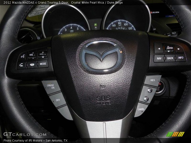 Crystal White Pearl Mica / Dune Beige 2012 Mazda MAZDA3 s Grand Touring 5 Door