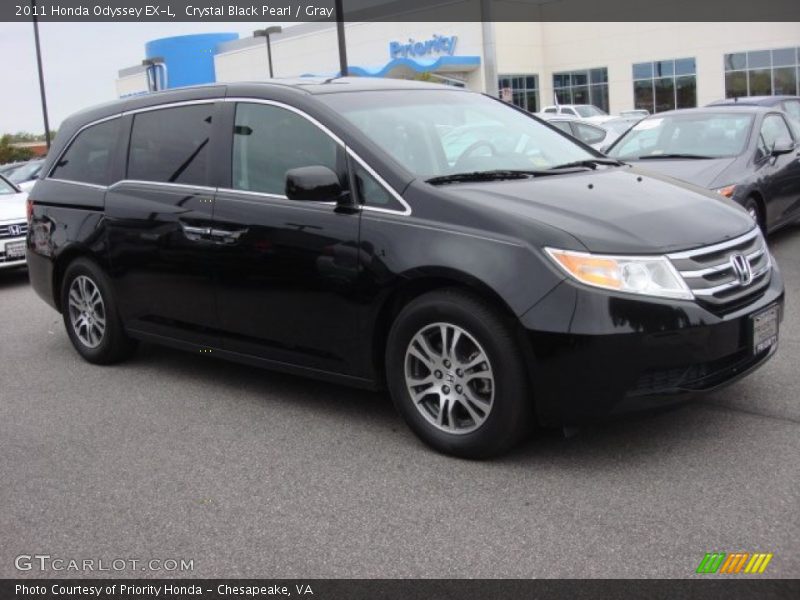 Crystal Black Pearl / Gray 2011 Honda Odyssey EX-L
