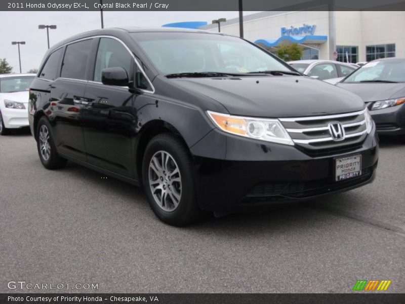 Crystal Black Pearl / Gray 2011 Honda Odyssey EX-L