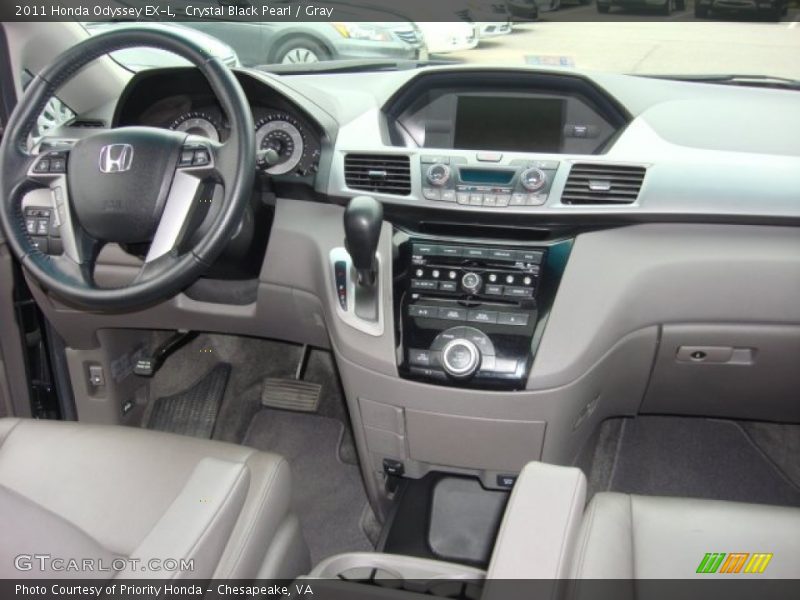 Crystal Black Pearl / Gray 2011 Honda Odyssey EX-L