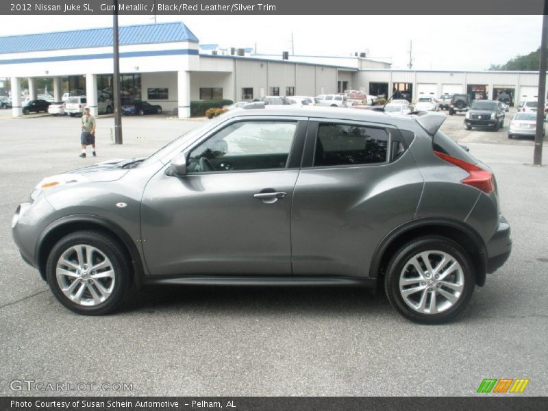 Gun Metallic / Black/Red Leather/Silver Trim 2012 Nissan Juke SL