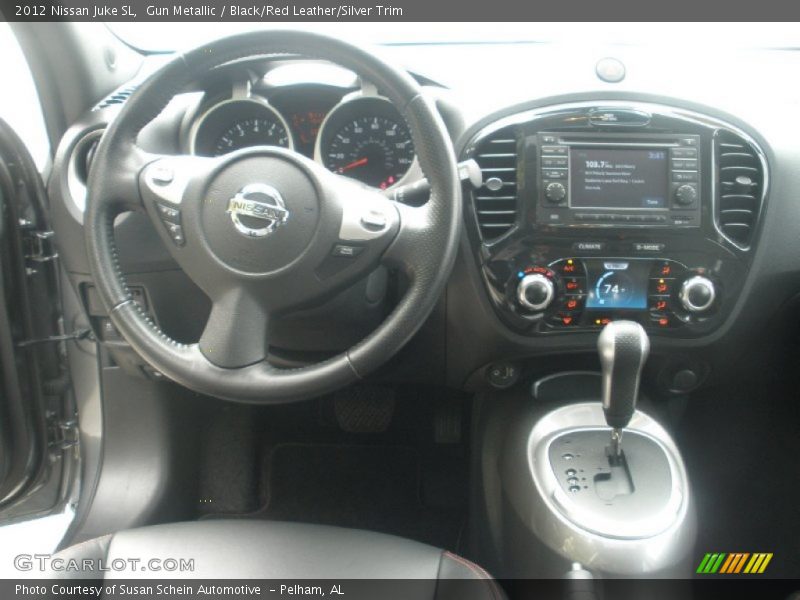 Gun Metallic / Black/Red Leather/Silver Trim 2012 Nissan Juke SL