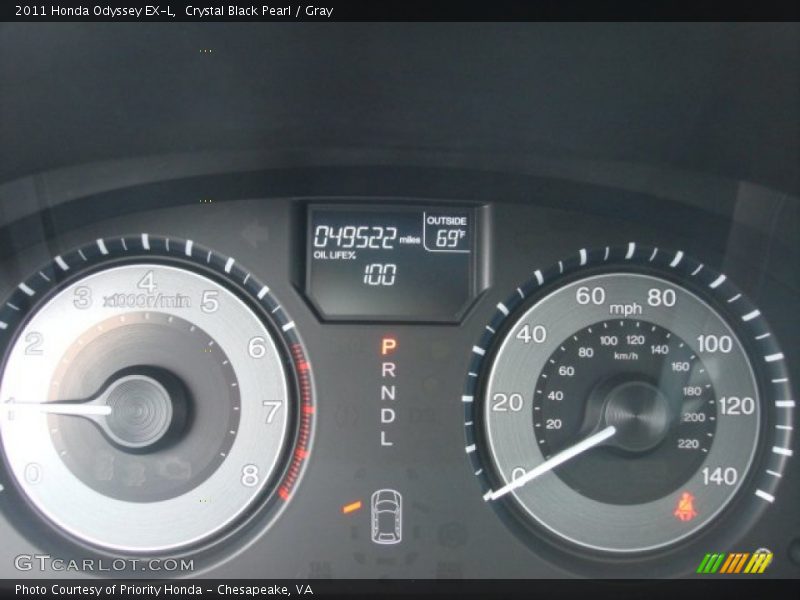 Crystal Black Pearl / Gray 2011 Honda Odyssey EX-L