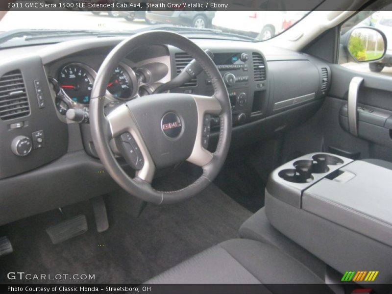 Stealth Gray Metallic / Ebony 2011 GMC Sierra 1500 SLE Extended Cab 4x4