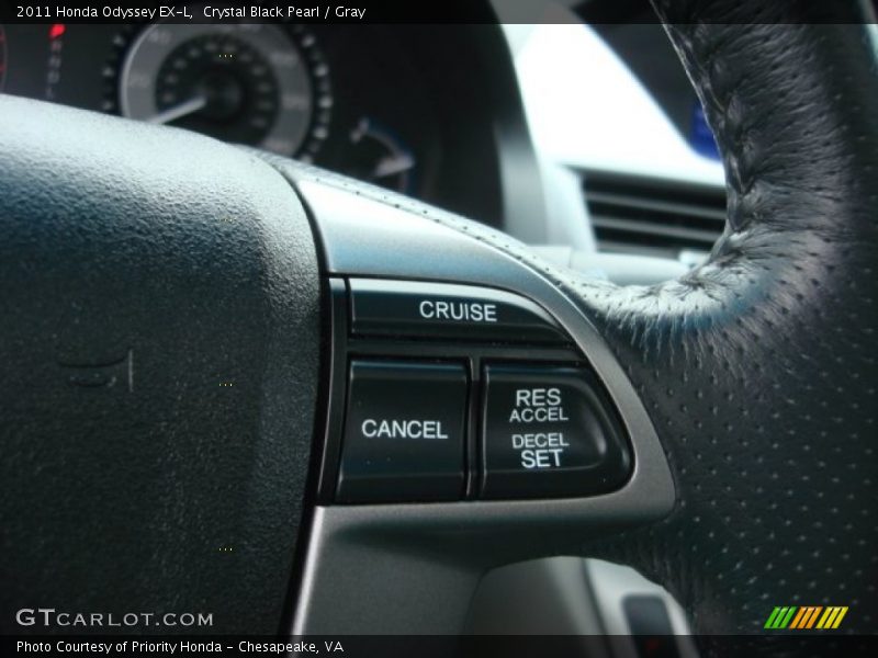 Crystal Black Pearl / Gray 2011 Honda Odyssey EX-L