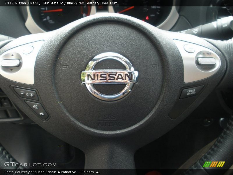 Gun Metallic / Black/Red Leather/Silver Trim 2012 Nissan Juke SL