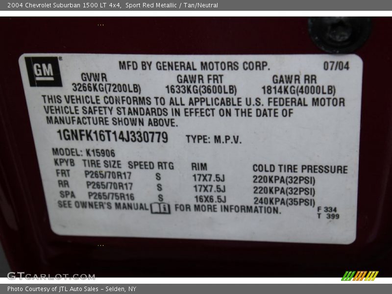 Sport Red Metallic / Tan/Neutral 2004 Chevrolet Suburban 1500 LT 4x4