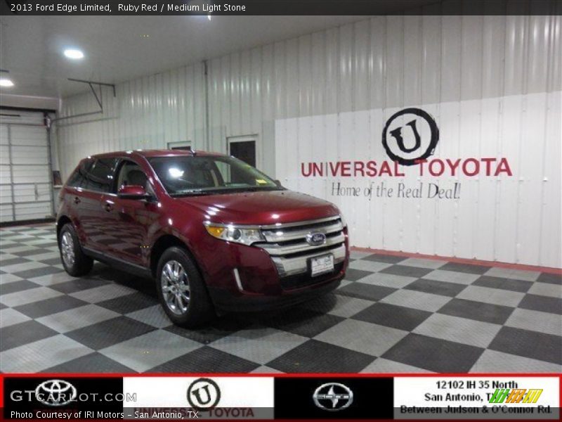 Ruby Red / Medium Light Stone 2013 Ford Edge Limited