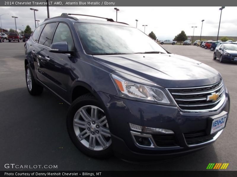 Atlantis Blue Metallic / Ebony 2014 Chevrolet Traverse LT AWD