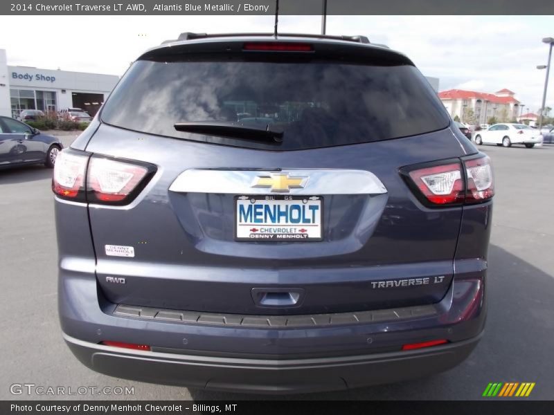Atlantis Blue Metallic / Ebony 2014 Chevrolet Traverse LT AWD