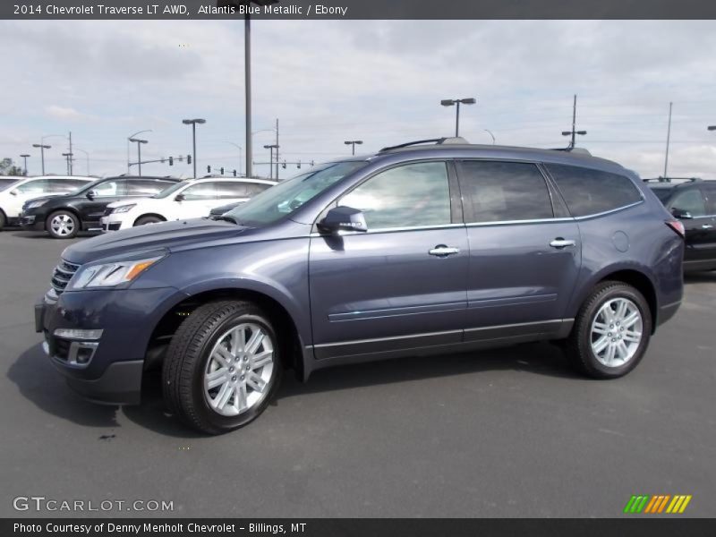 Atlantis Blue Metallic / Ebony 2014 Chevrolet Traverse LT AWD