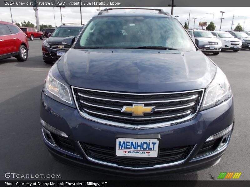 Atlantis Blue Metallic / Ebony 2014 Chevrolet Traverse LT AWD