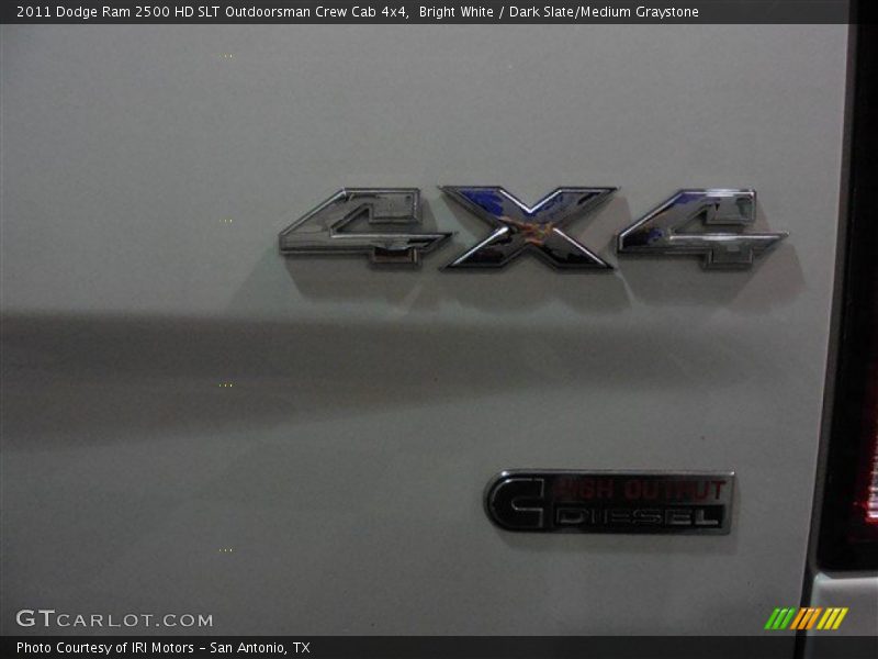 Bright White / Dark Slate/Medium Graystone 2011 Dodge Ram 2500 HD SLT Outdoorsman Crew Cab 4x4