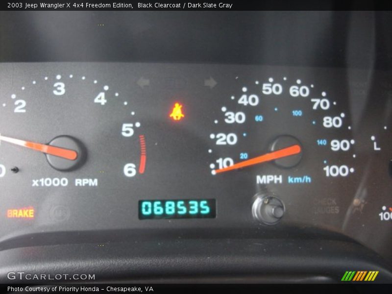  2003 Wrangler X 4x4 Freedom Edition X 4x4 Freedom Edition Gauges
