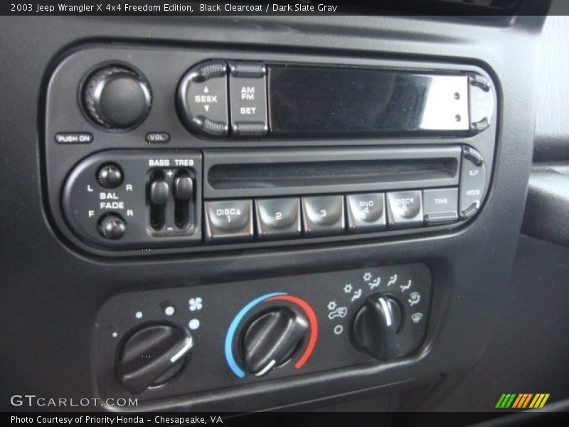 Controls of 2003 Wrangler X 4x4 Freedom Edition