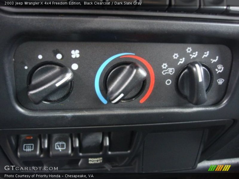Controls of 2003 Wrangler X 4x4 Freedom Edition
