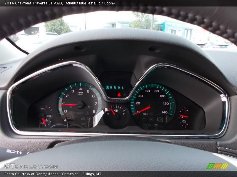 Atlantis Blue Metallic / Ebony 2014 Chevrolet Traverse LT AWD