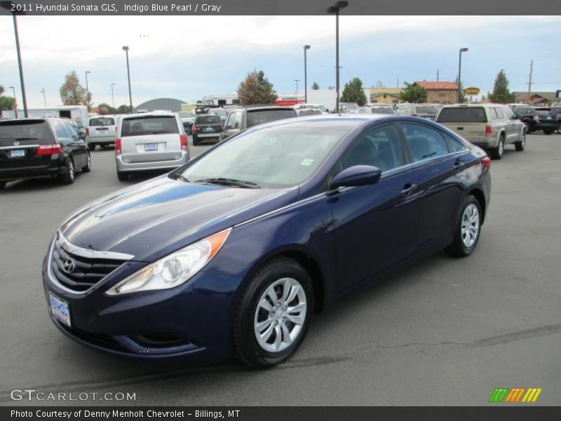 Indigo Blue Pearl / Gray 2011 Hyundai Sonata GLS