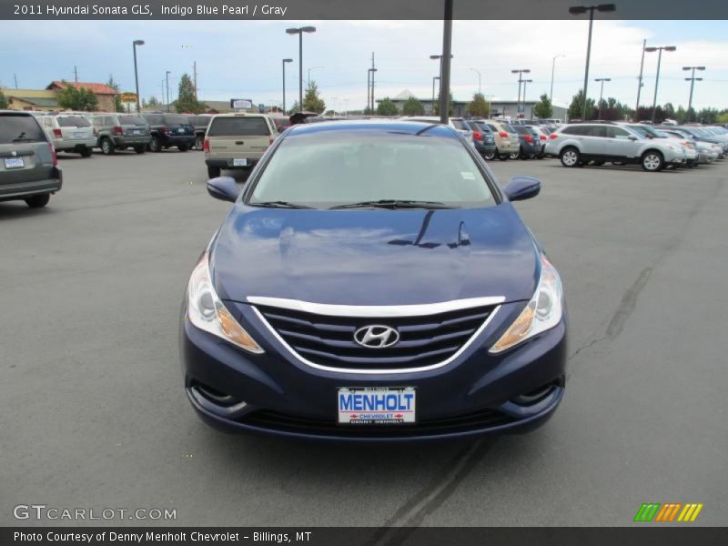 Indigo Blue Pearl / Gray 2011 Hyundai Sonata GLS