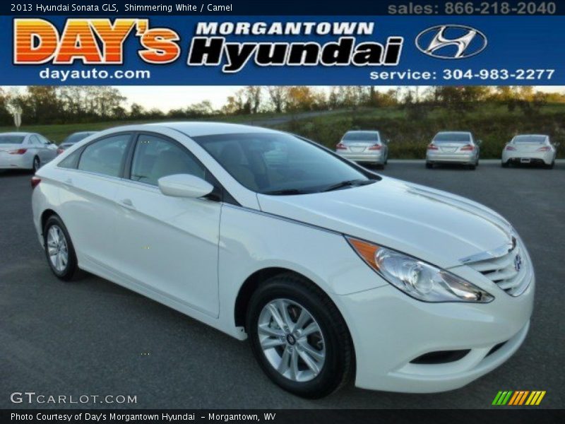 Shimmering White / Camel 2013 Hyundai Sonata GLS