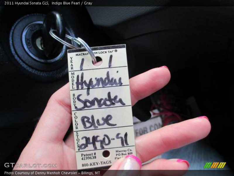 Indigo Blue Pearl / Gray 2011 Hyundai Sonata GLS