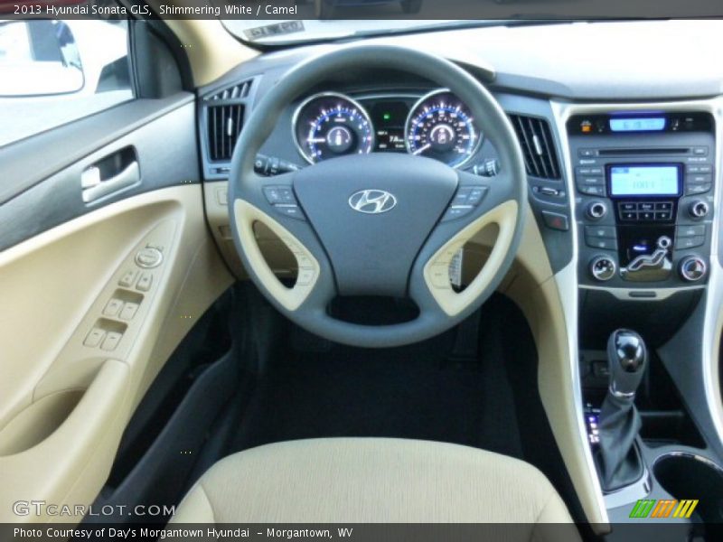 Shimmering White / Camel 2013 Hyundai Sonata GLS