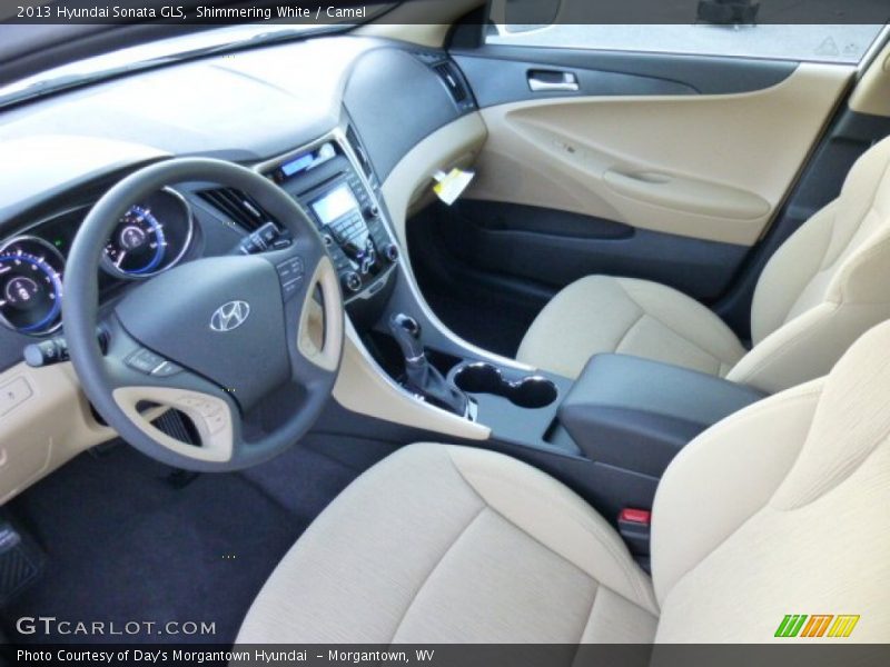 Shimmering White / Camel 2013 Hyundai Sonata GLS