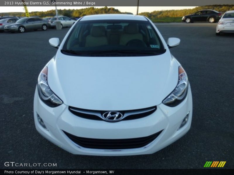 Shimmering White / Beige 2013 Hyundai Elantra GLS