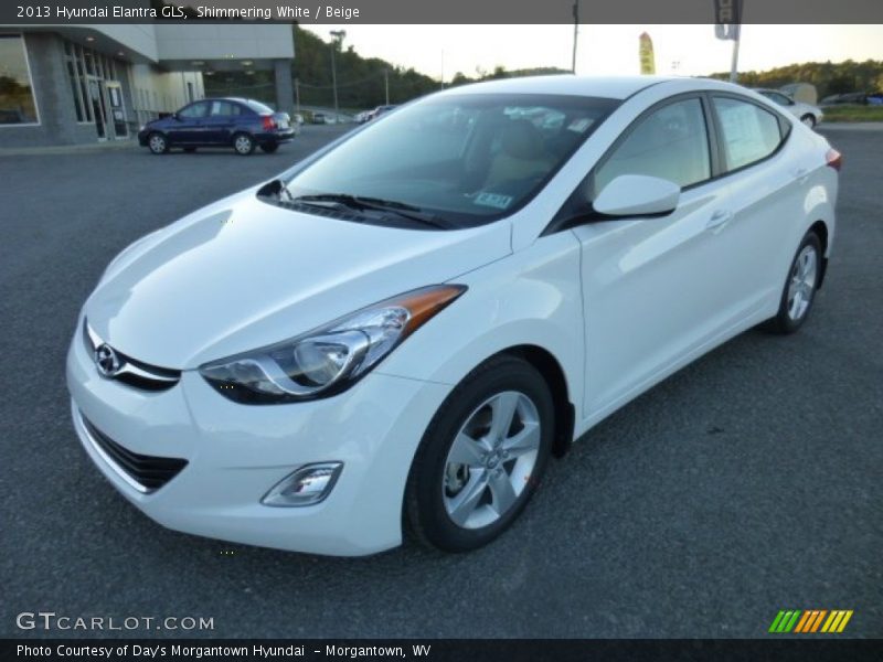 Shimmering White / Beige 2013 Hyundai Elantra GLS