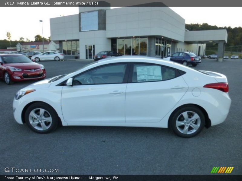 Shimmering White / Beige 2013 Hyundai Elantra GLS