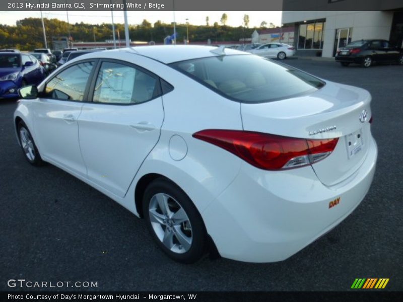 Shimmering White / Beige 2013 Hyundai Elantra GLS