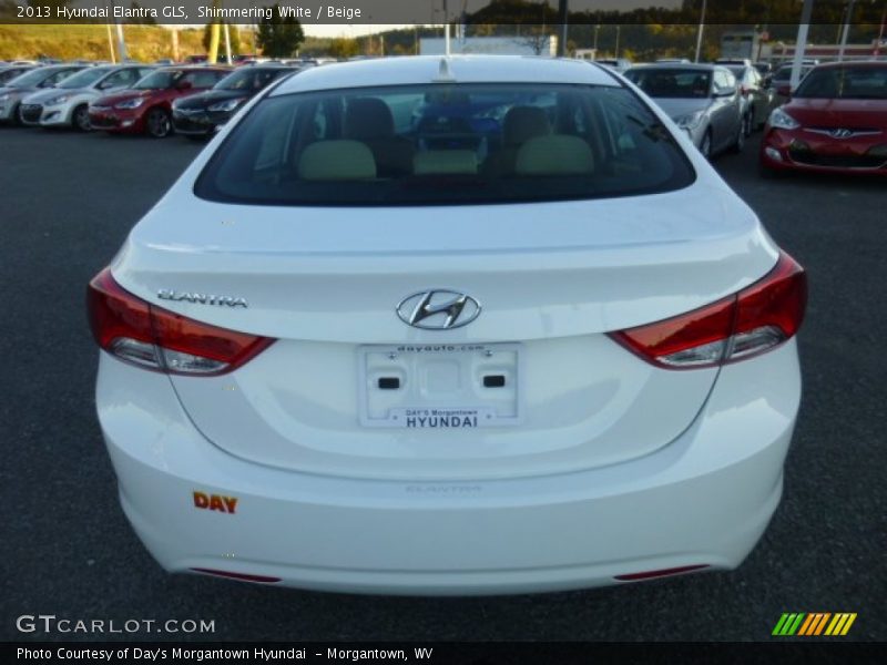 Shimmering White / Beige 2013 Hyundai Elantra GLS