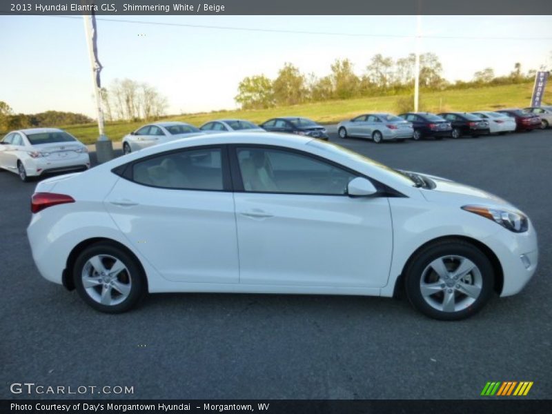 Shimmering White / Beige 2013 Hyundai Elantra GLS