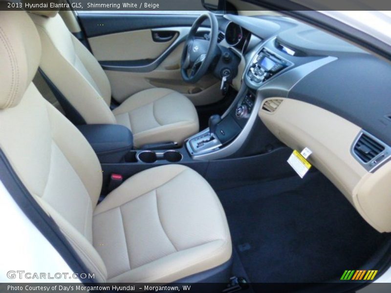 Shimmering White / Beige 2013 Hyundai Elantra GLS