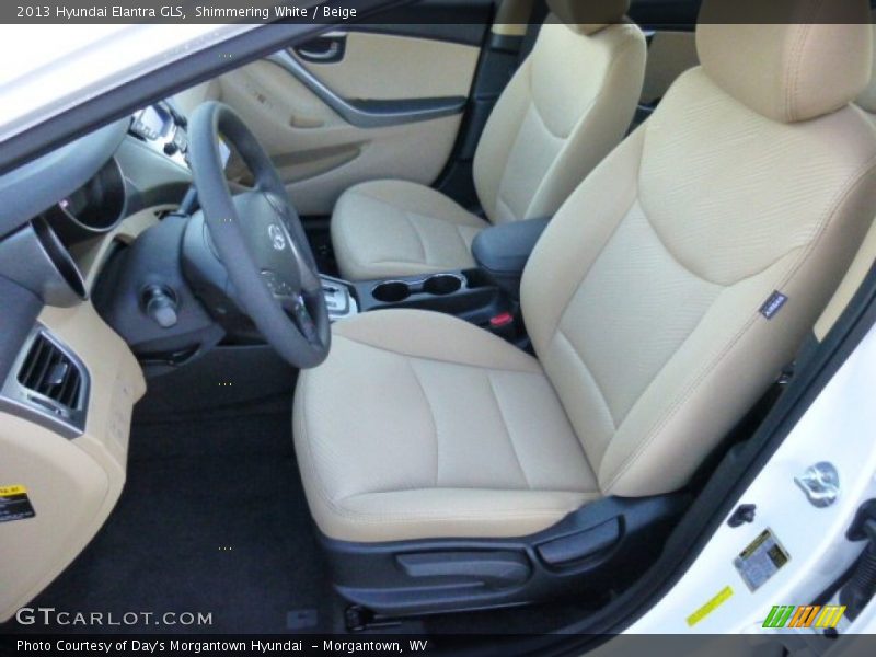 Shimmering White / Beige 2013 Hyundai Elantra GLS
