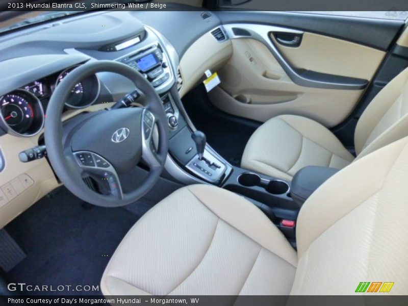 Shimmering White / Beige 2013 Hyundai Elantra GLS