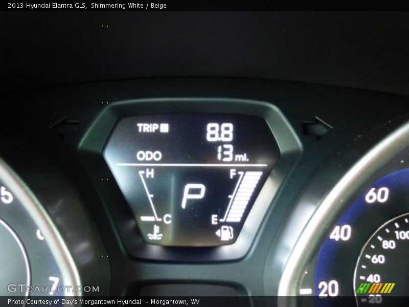 Shimmering White / Beige 2013 Hyundai Elantra GLS