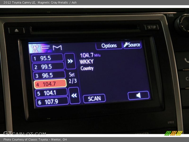 Magnetic Gray Metallic / Ash 2012 Toyota Camry LE