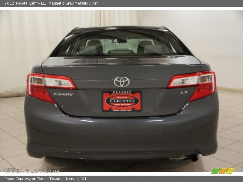 Magnetic Gray Metallic / Ash 2012 Toyota Camry LE