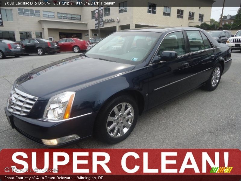 Blue Chip / Titanium/Dark Titanium 2008 Cadillac DTS Luxury