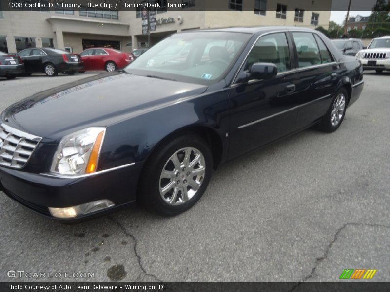 Blue Chip / Titanium/Dark Titanium 2008 Cadillac DTS Luxury